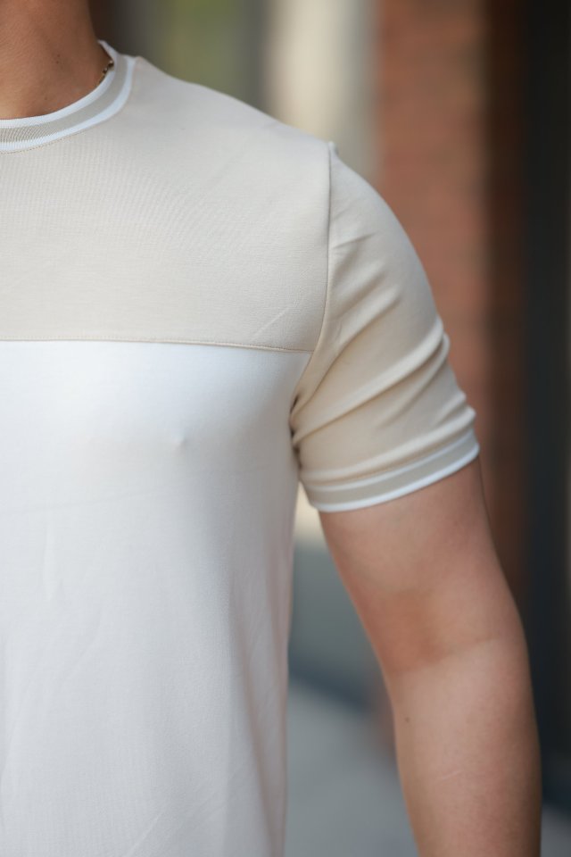 Erkek Parçalı Renk Kısa Kollu Tişört