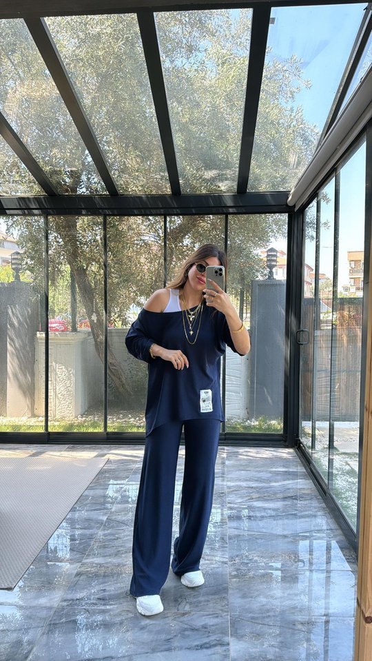 Kadın Asimetrik Kesim Arma Detay Atlet Dahil üçlü Takım