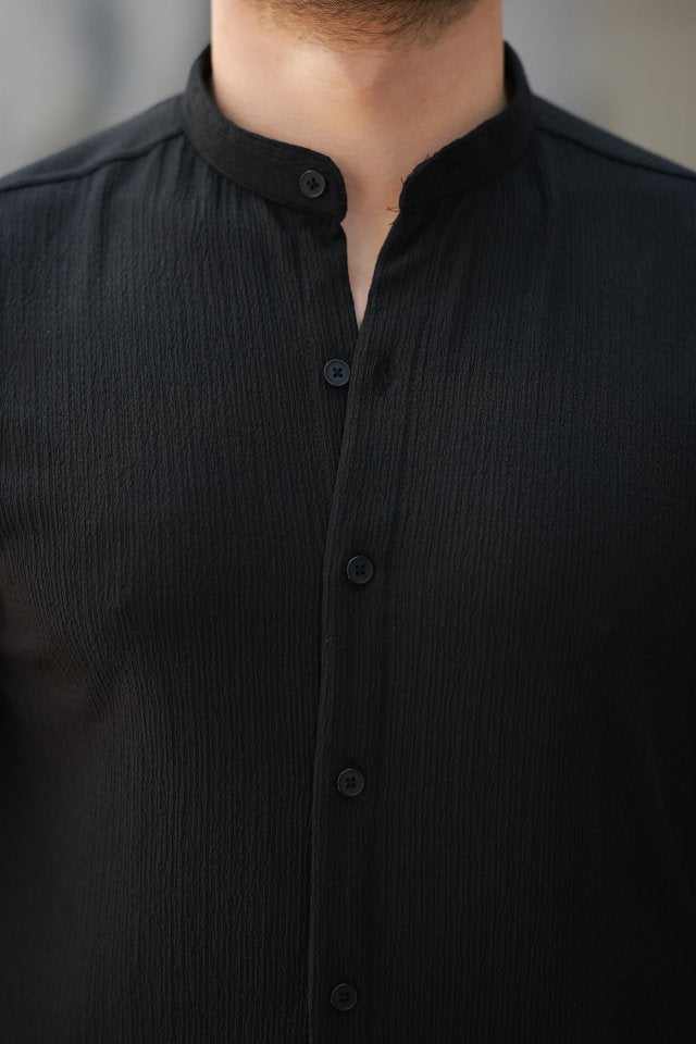 Erkek Hakim Yaka Kısa Kollu Gömlek