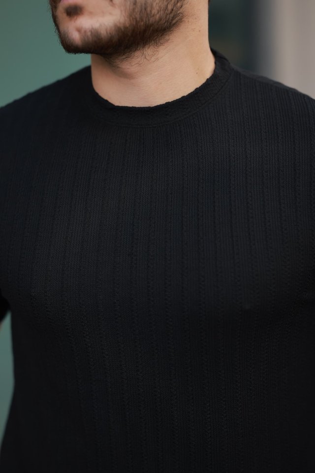 Erkek Kısa Kollu örgü Kumaş Bisiklet Yaka T-shirt