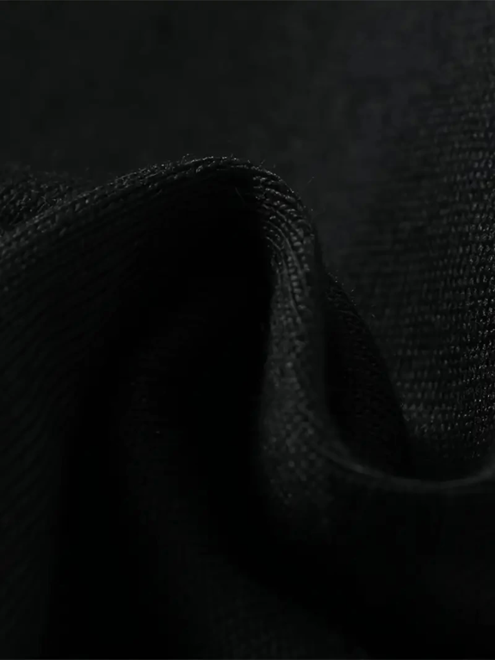 Baskılı Oversize Bisiklet Yaka T-shirt - Siyah