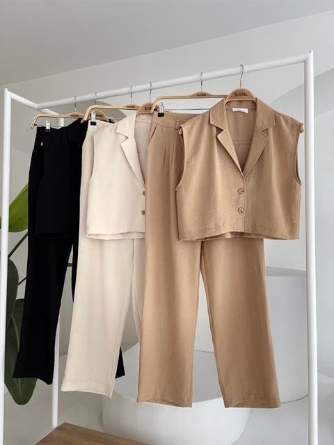 Zoe Crop Yelek Takım 9744-08