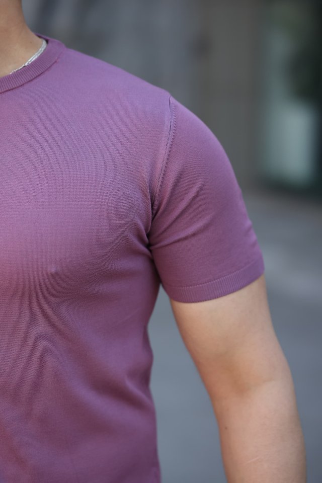 Erkek Viskon Kumaş Bisiklet Yaka Basic Tişört