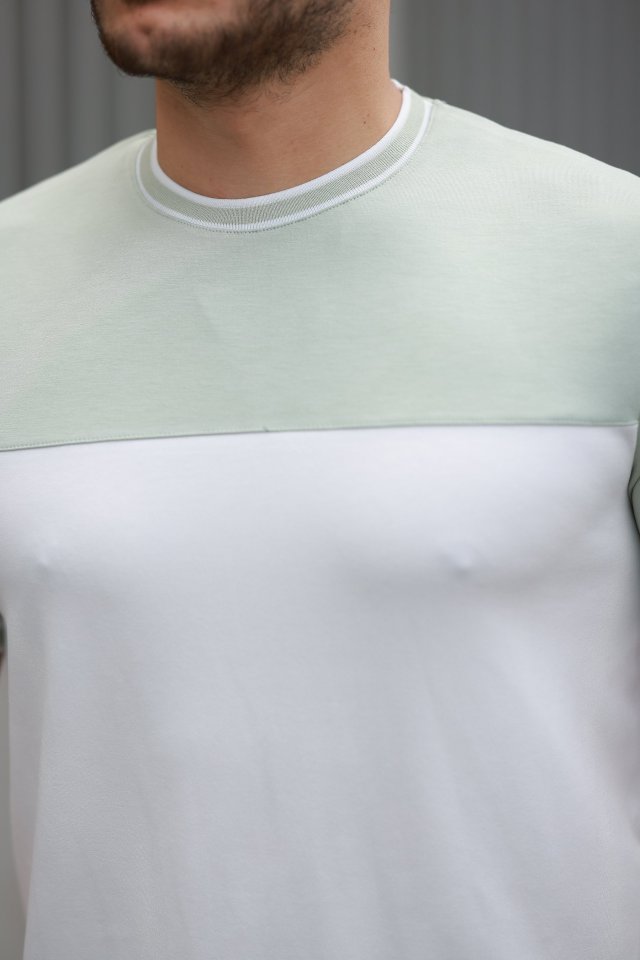 Erkek Parçalı Renk Kısa Kollu Tişört