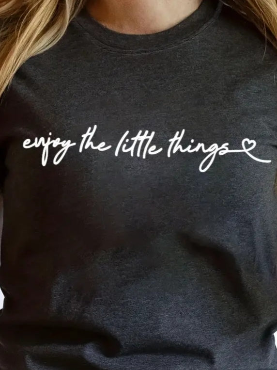 Kadın Kısa Kollu önü Yazı Baskılı Basic Süprem T-shirt