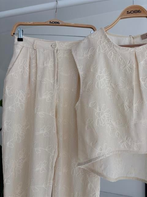 Shalina Süzüne Nakışlı Crop Takım 9796-08