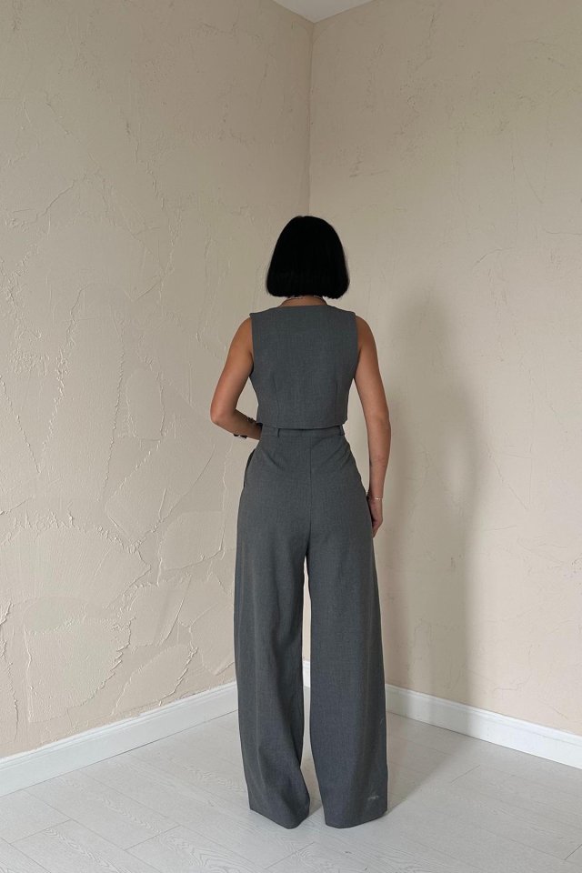 Antrasit Klas Ceket Ve Yelek Ve Pantolon Takım