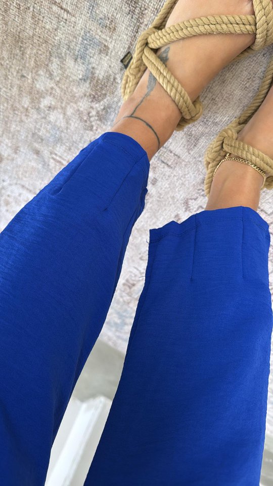 Kadın Kısa Kollu Bluz Ve Bileği Pens Detay Pantolon Ikili Takım