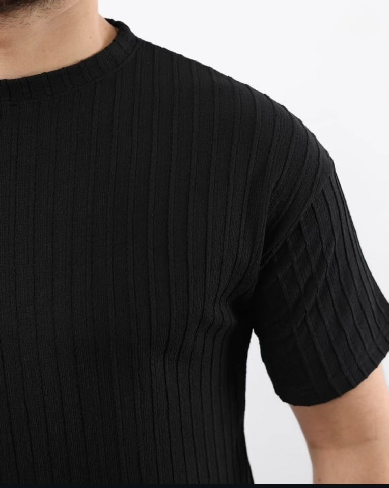 Erkek Kısa Kollu örgü Kumaş Bisiklet Yaka T-shirt