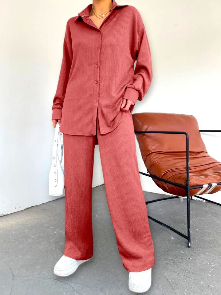 5858 Örme İkili Takım - Gül Kurusu