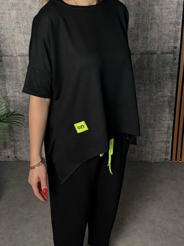 Kadın Kısa Kollu Bisiklet Yaka Viskon Iki Iplik Bluz Ve Pantolon Ikili Takım