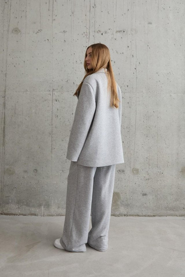 Gri 3-İplik Comfort Ceket Ve Pantolon Takım