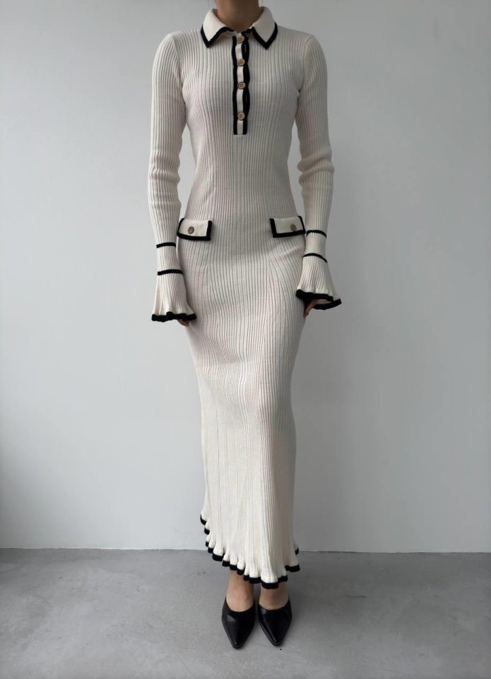 Wale Cep Detaylı Elbise