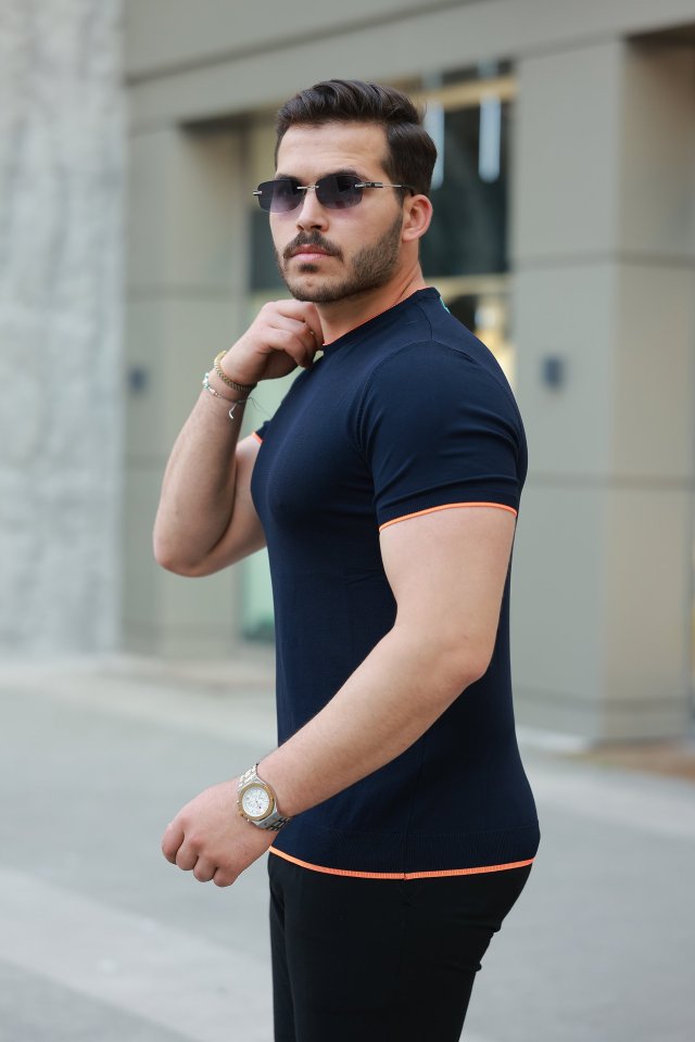 Erkek Bisiklet Yaka Kısa Kollu Tişört