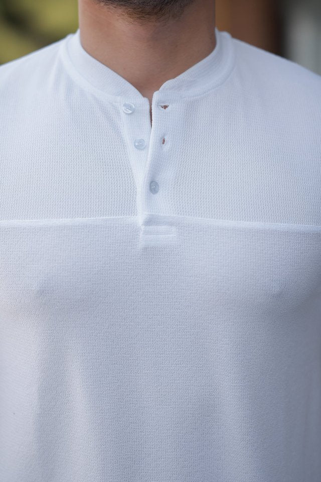 Erkek Hakim Yakalı Kısa Kollu Pamuklu T-shirt