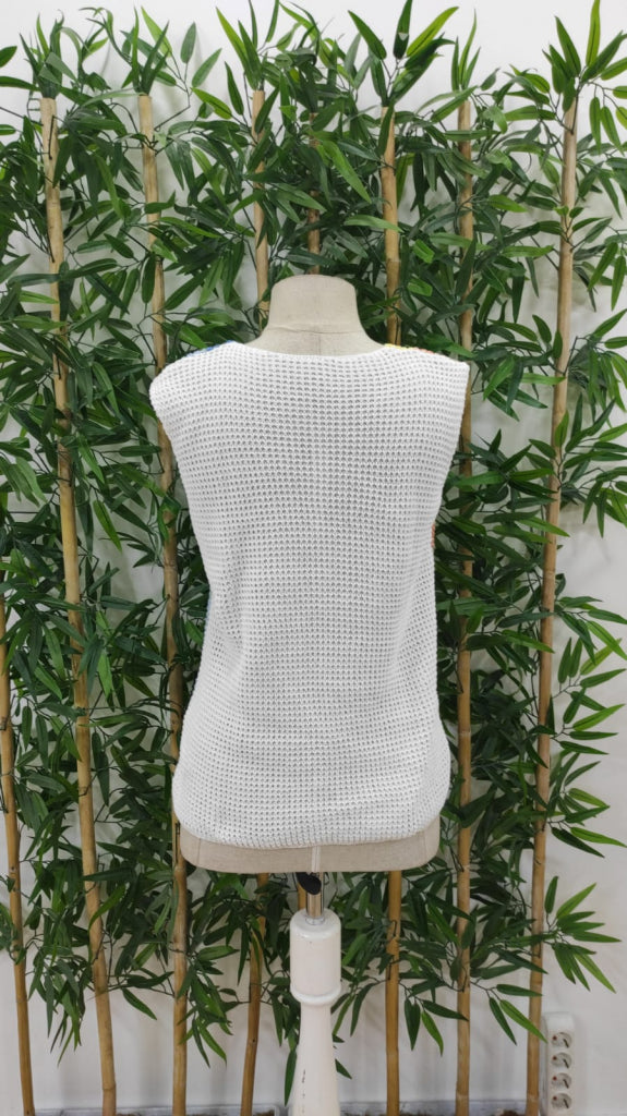 Kadın Askılı V Yakalı çok Renkli Triko Bluz