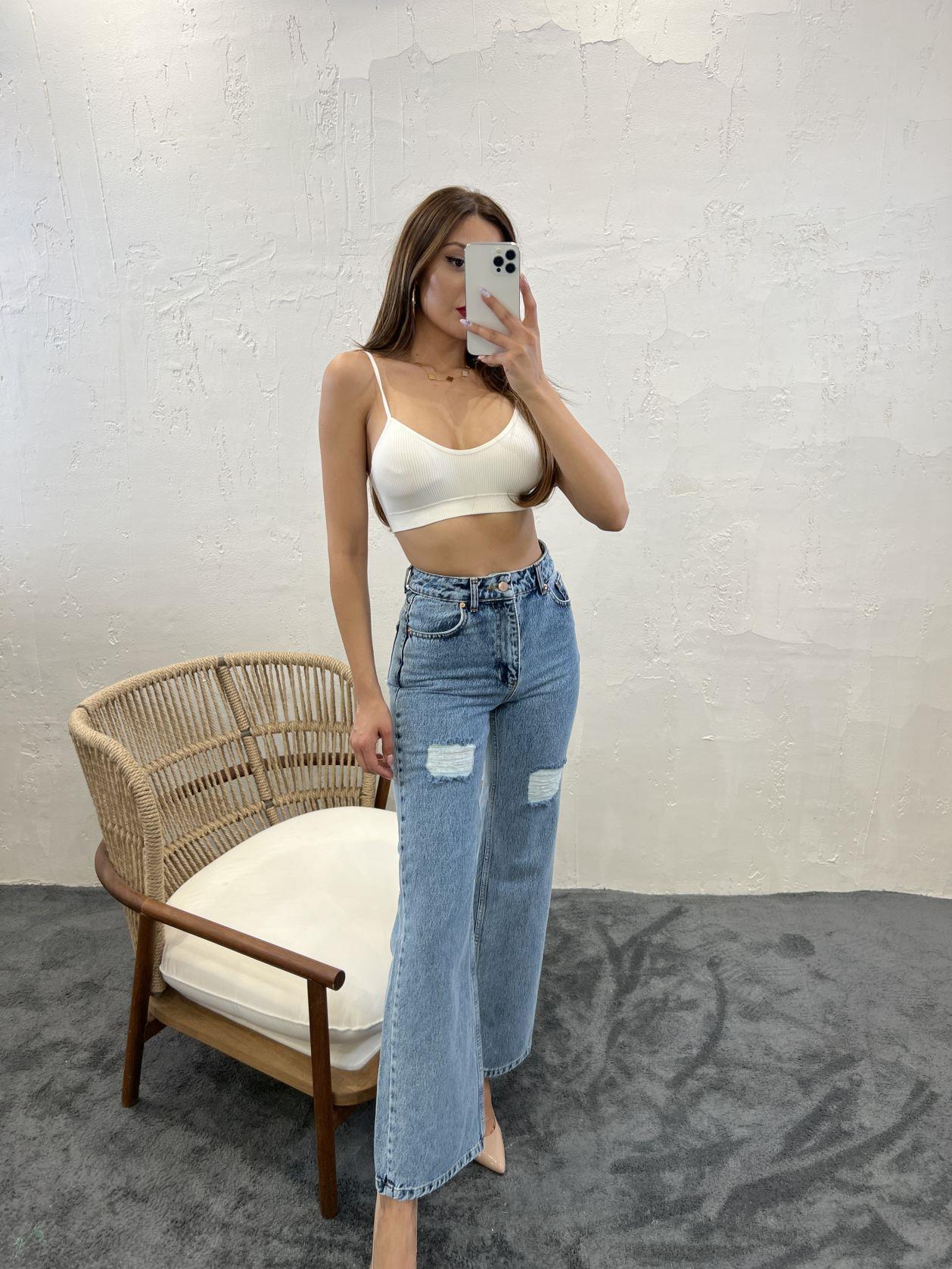 6373 DENİM SLIM PALAZZO FIT-MAVİ