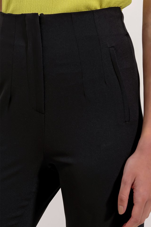 Siyah Yüksek Bel Kumaş Pantolon 6650