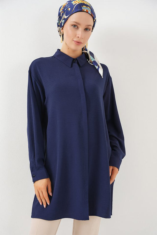 Uzun Gömlek Tunik 5945 - Lacivert