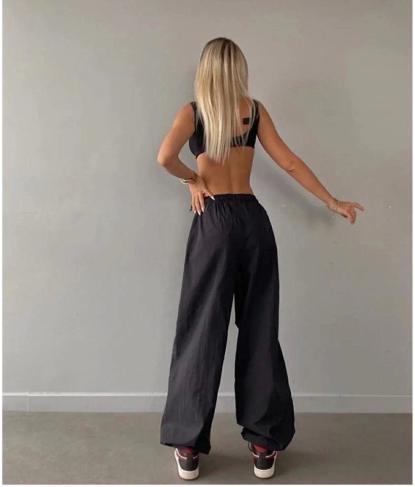 Cepli Paraşut Pantalon - Siyah