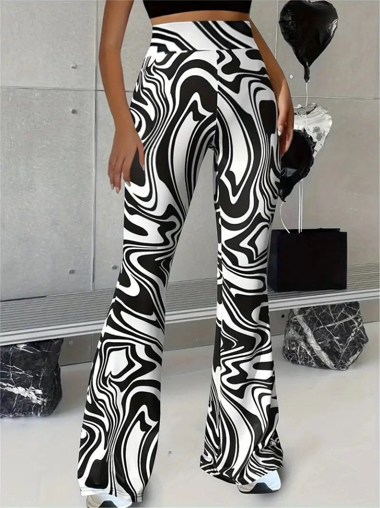 Kadın Yüksek Bel Zebra Desenli Tayt