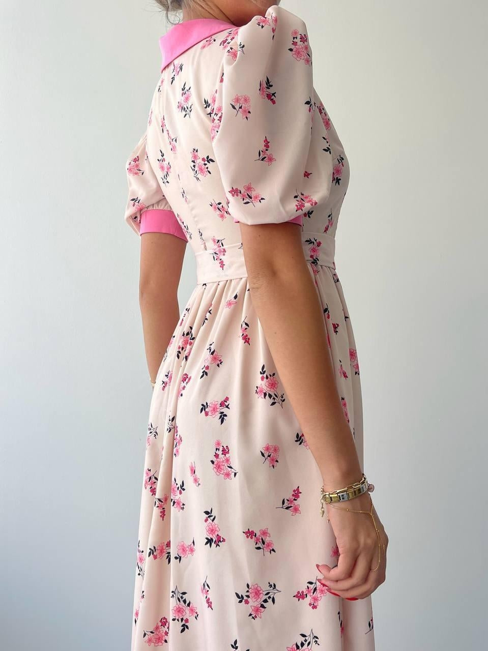 Vesoul Yakalı Midi Boy Elbise