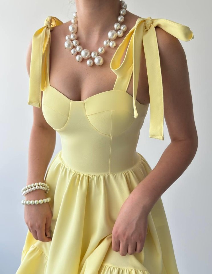 VERO OMUZ BAĞLAMALI ELBİSE