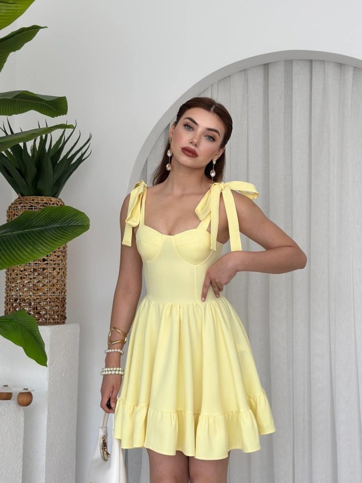 VERO OMUZ BAĞLAMALI ELBİSE