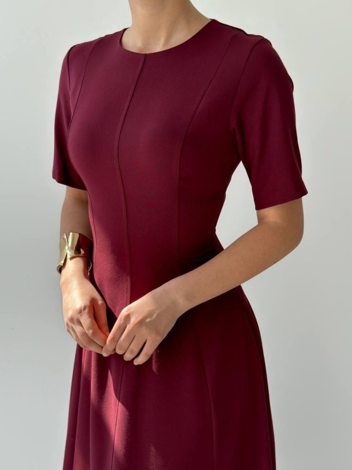 Wera Pliseli Midi Elbise