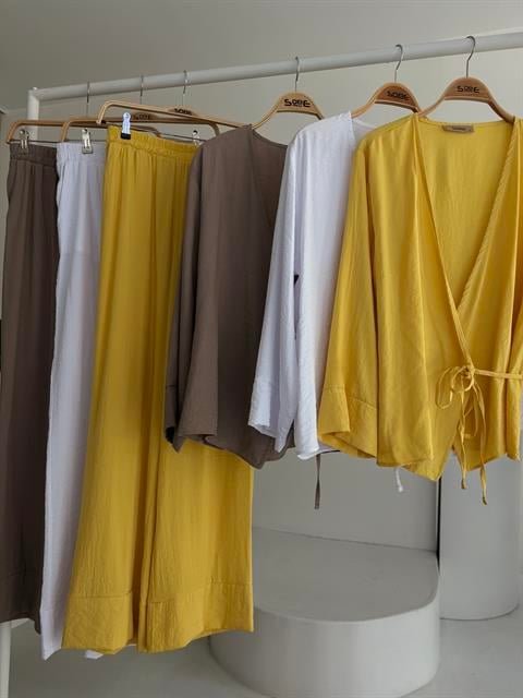 Kruvaze Model Klasik Pantolonlu Çupra Keten Takım 10191